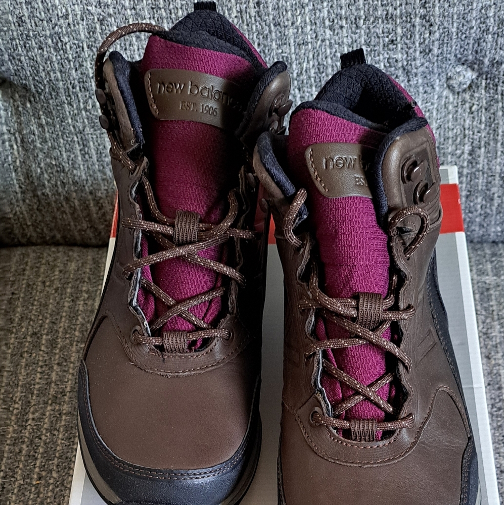 New Balance Brown and Burgundy Waterproof Hiking Boots